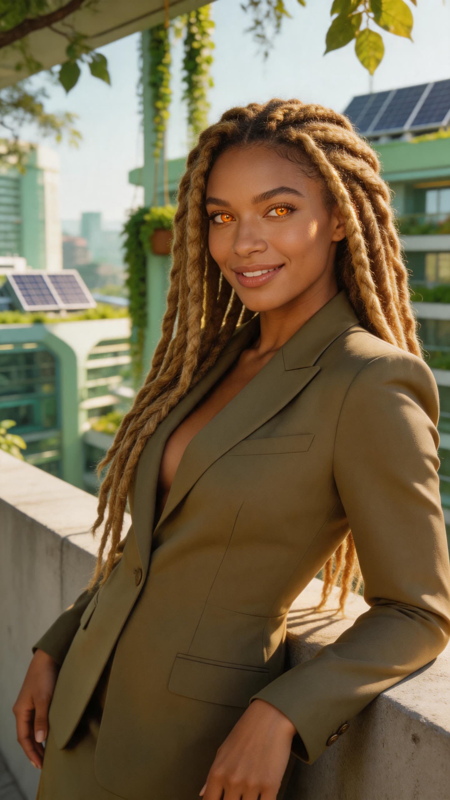 A bright hopeful eco-futurist mood.